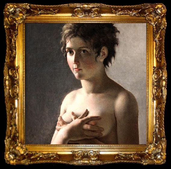 framed  Pierre-Narcisse Guerin Jeune fille en buste, ta009-2